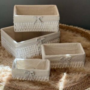 طقم سلال تخزين فيرونيكا - ابيض