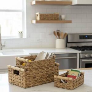  طقم سلال تخزين خوص ميراج - 3 قطع