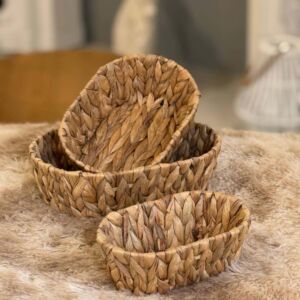 طقم سلال تخزين خوص بوهيمي ريما - 3 قطع