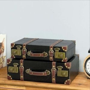 صندوق تخزين جلد قطعتين سيمبل - اسود