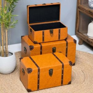 صندوق جلد 3 قطع فينتيج