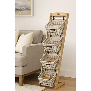 ستاند خشب 4 سلال حديد جاردول