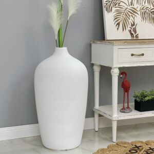 فازة فخار وسط ريكاس - ابيض