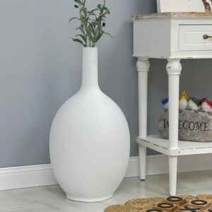 فازة فخار كبيرة ريكا - ابيض