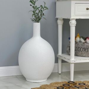 فازة فخار وسط ريكا - ابيض