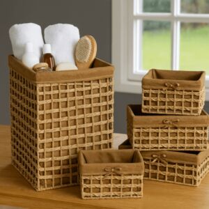 طقم سلال تخزين اورجان 5 قطع - بيج غامق