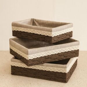 طقم سلال تخزين فيارا 3 قطع - بني