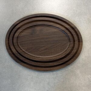 طقم صينية تقديم خشب بيضاوية 3 قطع روزا - بني غامق