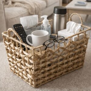 سلة خوص طبيعي مشغولة يدويًا فيرتا - بيج