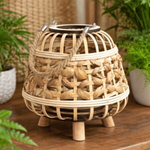 فانوس صناعة يدوية 21 سم لايلاك - خشبي