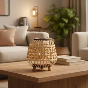 فانوس صناعة يدوية 27 سم لايلاك - خشبي