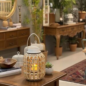 فانوس صناعة يدوية من لايلاك - 30 سم - خشبي