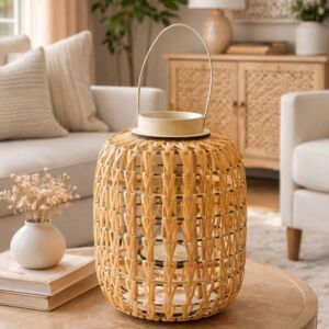 فانوس صناعة يدوية من لايلاك - 38 سم - خشبي