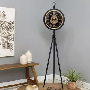 ساعة ارضية ريكلاس - اسود وذهبي