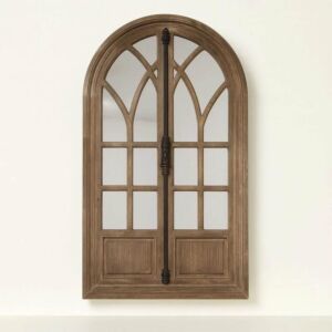 مرآة جدارية شباك ايدا - خشبي غامق