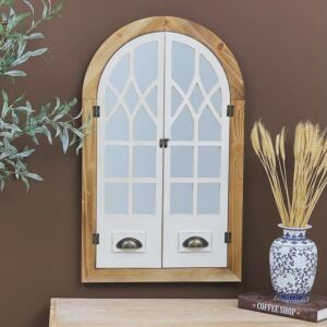 مرآة شباك ايتان - خشبي وابيض