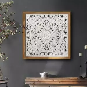 لوحة جدارية 57x57 سم هولتر - خشبي وابيض