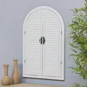 شباك قوس خشب سيلينا - ابيض