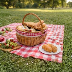 سلة رحلات بغطاء بيرلا - 47x35 سم