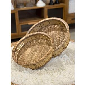 طقم صواني تقديم راتان كايل - قطعتين