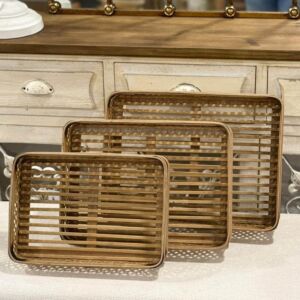 طقم صواني تقديم راتان كاي - 3 قطع