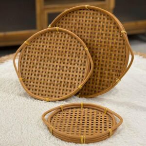 طقم صواني تقديم راتان داس - 3 قطع