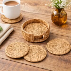 قاعدة صحون راتان طبيعي ايتان - 10 سم