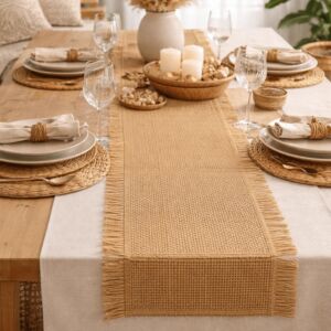 مفرش طاولة خيش 180x30 سم