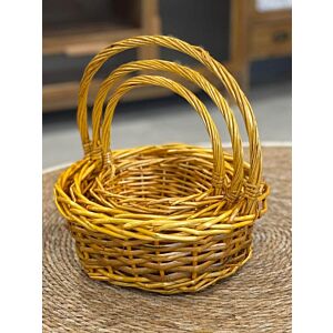 طقم سلة خوص لافا - 3 قطع - عسلي