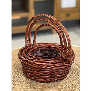 طقم سلة خوص لافا - 3 قطع - بني