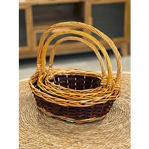 طقم سلة خوص فيرونا - 3 قطع - بني