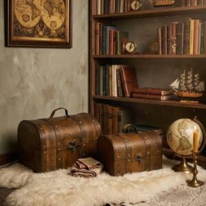 طقم صندوق تنظيم خشب روفا - قطعتين