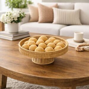 سلة تقديم راتان بقاعدة مرتفعة جولي - 30 سم