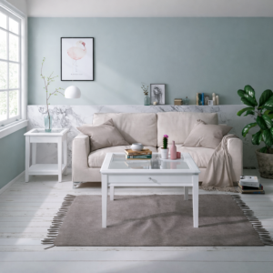 طاولة قهوة مربعة بدرج من لورانس