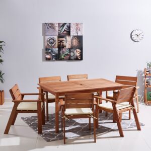 طقم طاولة طعام 6 مقاعد للجلسات الخارجية من باهاما