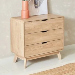 طاولة تزيين صغيرة 3 أدراج دون مرآة - نورديكا