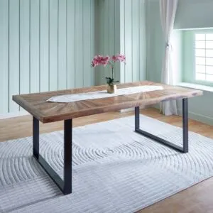 طاولة طعام 8 مقاعد من الخشب الصلب من فلوريا