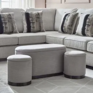 طقم مقعد ومسند قدم بمساحة تخزين من إيفلين