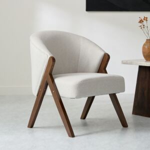 كرسي قماش فردي بإطار خشبي من بورتو