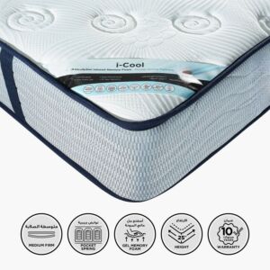 مرتبة توين ميموري فوم بنوابض جيبية من آي كول جل إنفيوزد