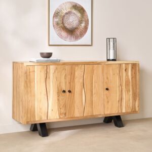 بوفية جانبي من الخشب الصلب بثلاثة أبواب وحواف لايف - أرنو