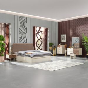 طقم غرفة نوم كينج 6 قطع من لوسيا - 180x200 سم