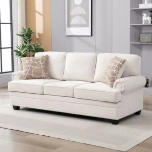 كنبة قماش 3 مقاعد مع وسادتين من أشتون إن إكس تي