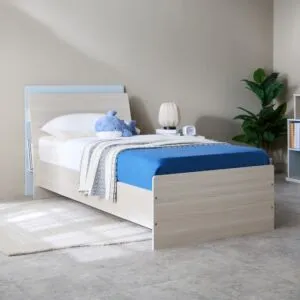 سرير فردي مع لوح رأسي بمساحة تخزين من سكاي - 90x200 سم
