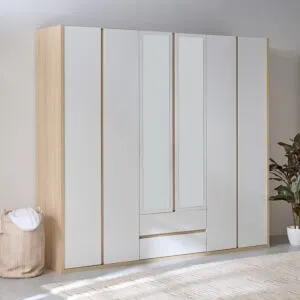 خزانة ملابس بـ 6 أبواب و 2 أدراج ومرآة أرتيزان