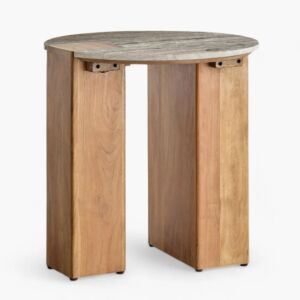 طاولة جانبية مستديرة بسطح رخامي من سيول