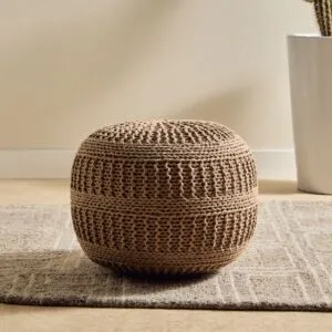 مقعد بوف محبوك إسنشيال 50x50x35 سم