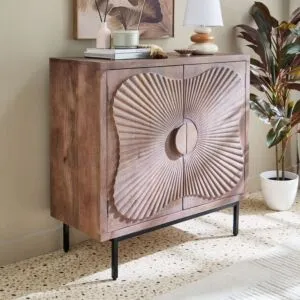 طاولة بوفيه بنقش أولغا - خشبي متوسط