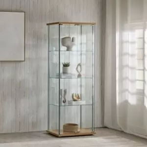 خزانة جانبية زجاج ببابين و3 رفوف من دوفر