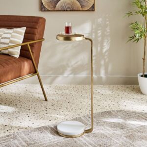 طاولة جانبية بقاعدة رخام طبيعي لوسيا